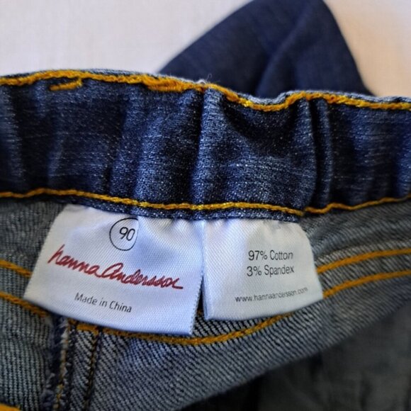 Hanna Andersson girls size 90 or 3T dark wash adjustable waist jeans, VGUC - Picture 5 of 8
